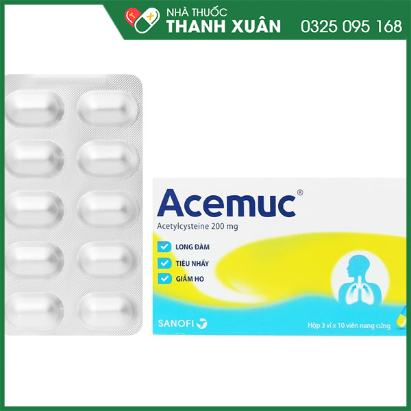 Acemuc 200mg tiêu nhầy trong bệnh lý hô hấp